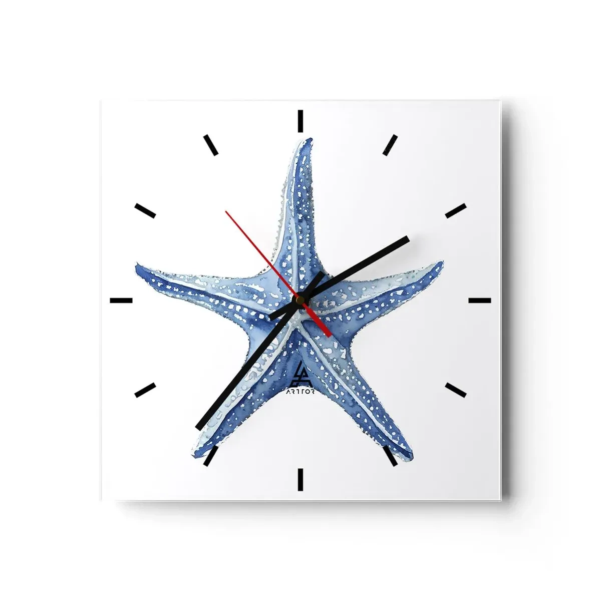 Horloge murale - Pendule murale - Étoile de mer - 40x40 cm