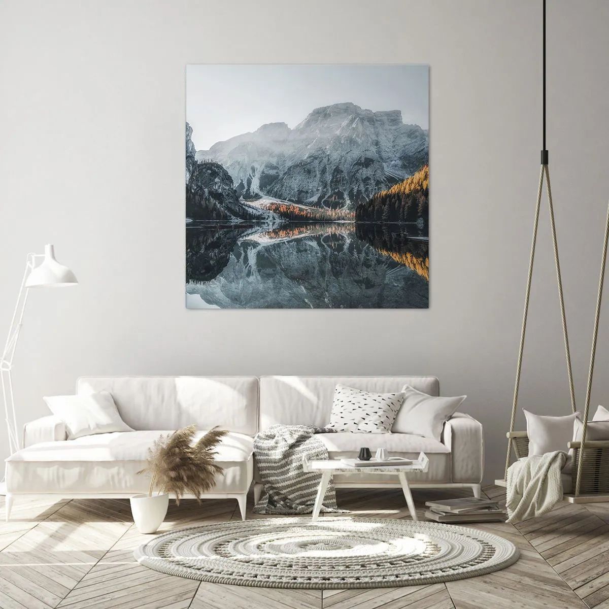Impression sur toile - Image sur toile - Reflet de paysage - 60x60 cm