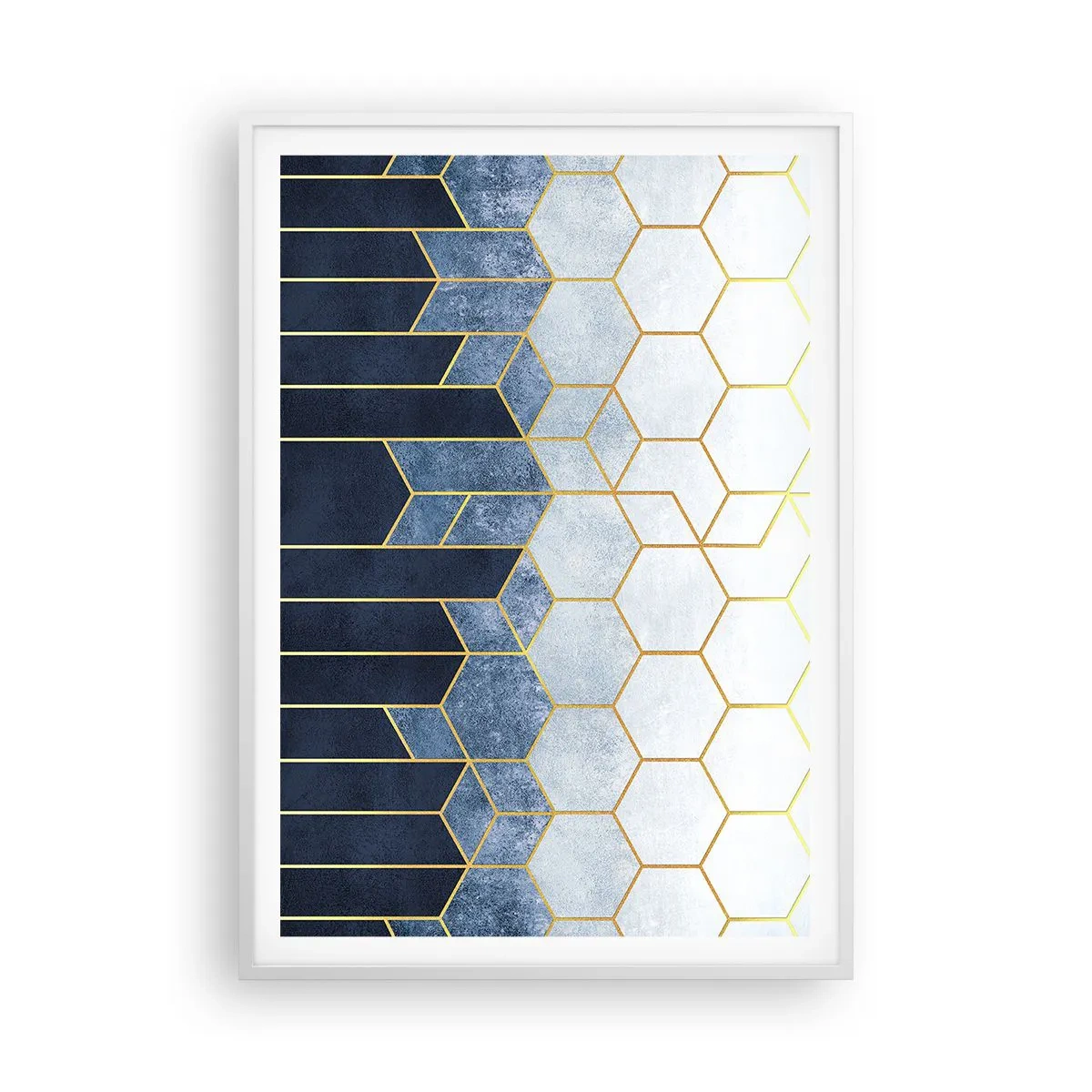 Affiche dans un cadre blanc - Poster - Composition en rythme syncopé - 70x100 cm