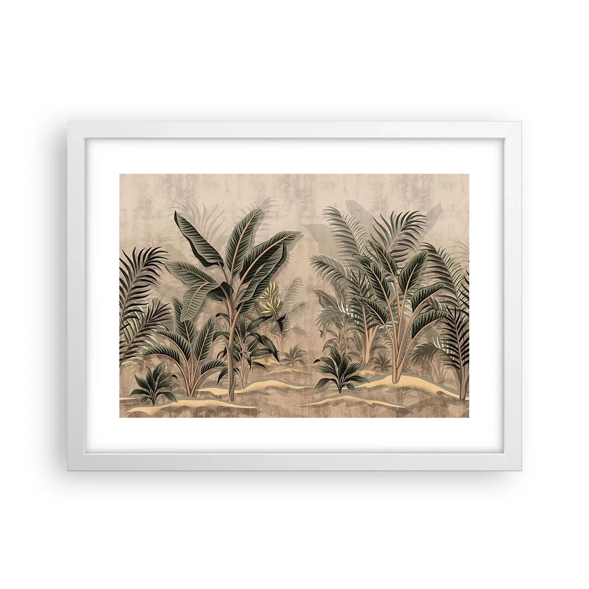 Affiche dans un cadre blanc - Poster - Une gravure de style colonial - 40x30 cm