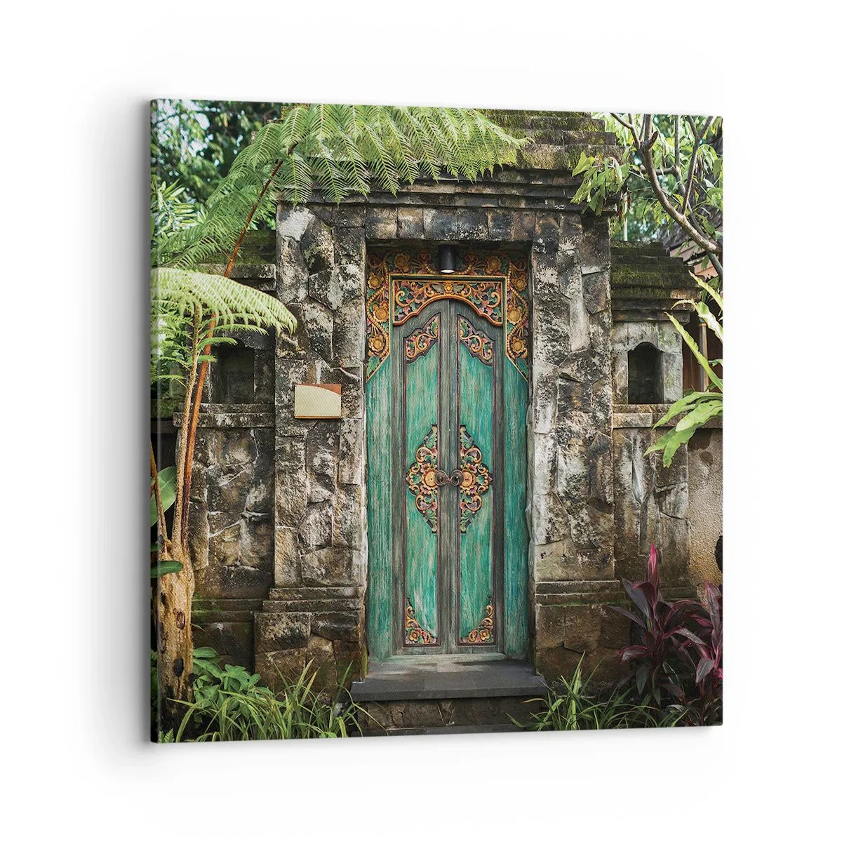 Impression sur toile - Image sur toile - Porte vers un monde exotique - 70x70 cm