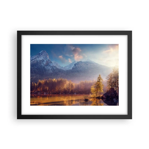 Affiche dans un cadre noir - Poster - Dans les montagnes et les vallées - 40x30 cm