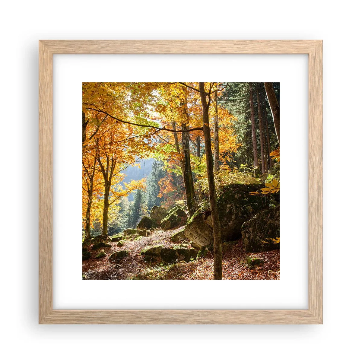 Affiche dans un chêne clair - Poster - Il est temps de se détendre - 30x30 cm