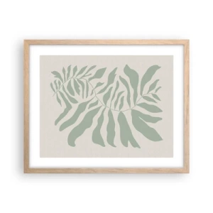 Affiche dans un chêne clair - Poster - Brindille d'émeraude - 50x40 cm