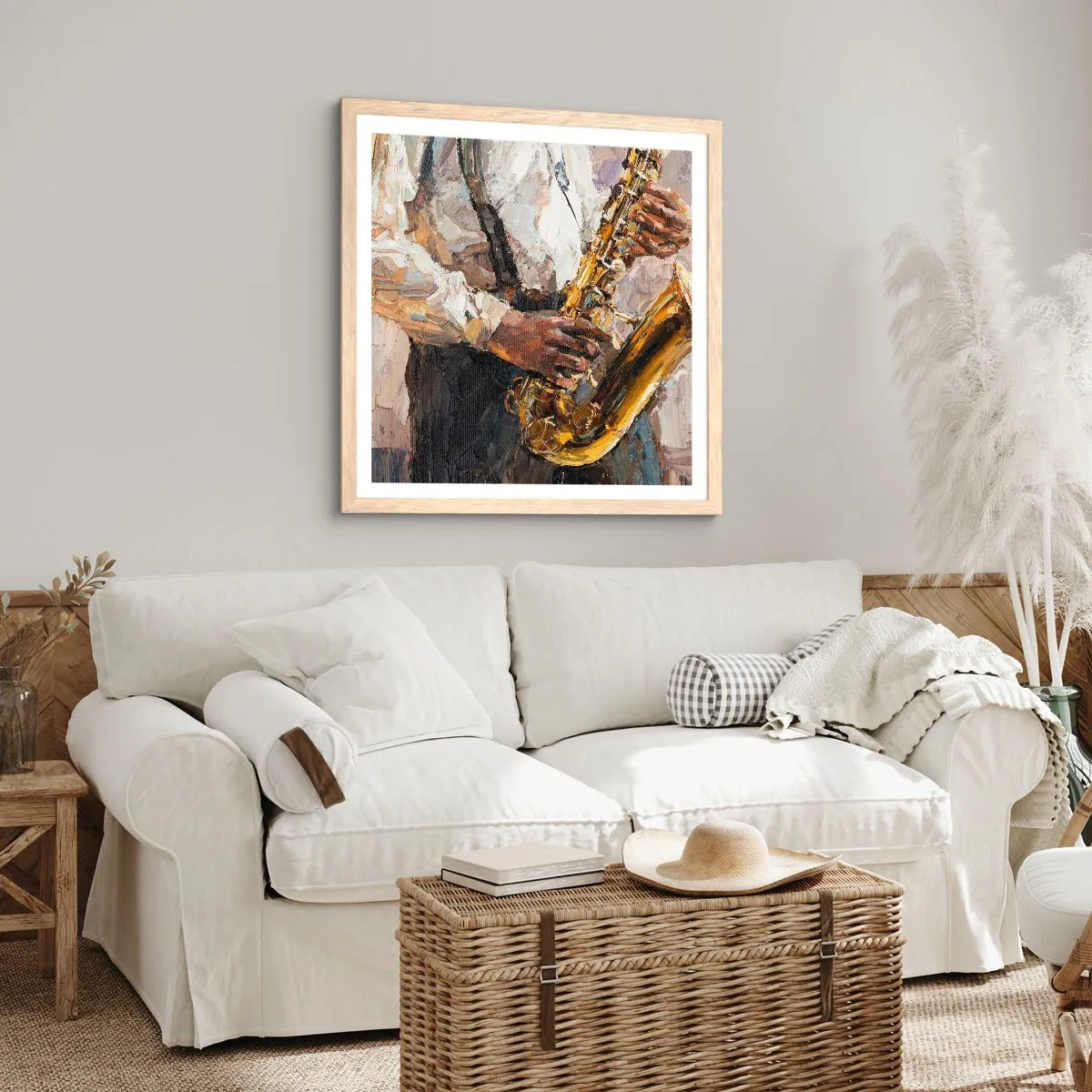 Affiche dans un chêne clair - Poster - C'est l'heure du solo - 50x50 cm