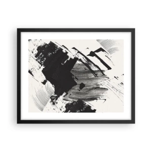 Affiche dans un cadre noir - Poster - Abstraction – expression du noir - 50x40 cm