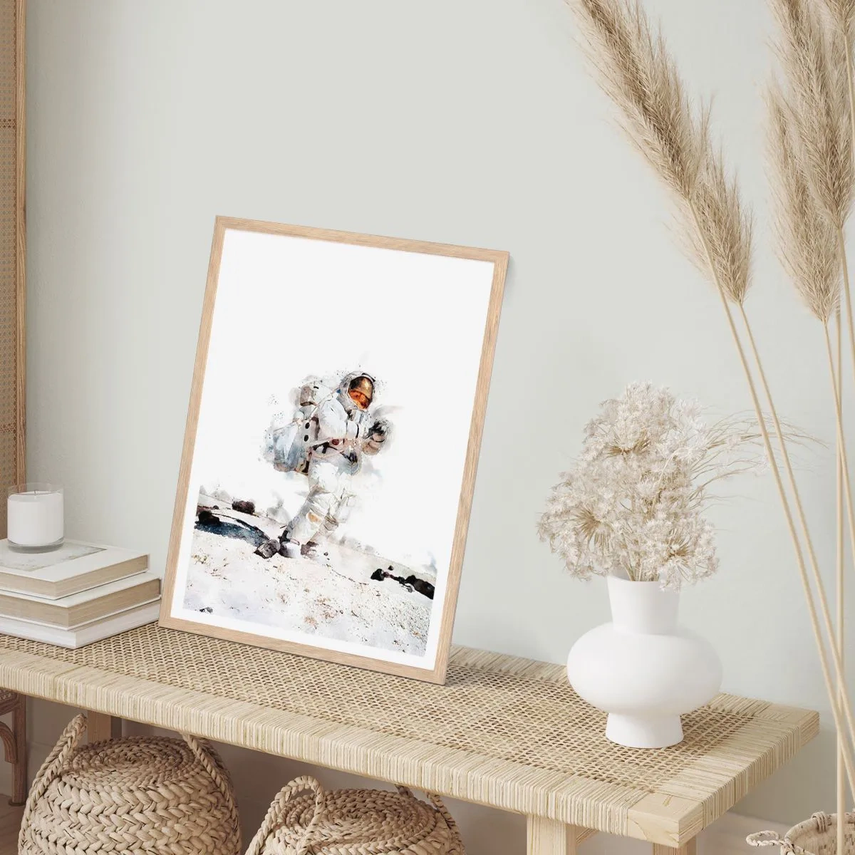 Affiche dans un chêne clair - Poster - Envoyé de la Terre - 70x100 cm