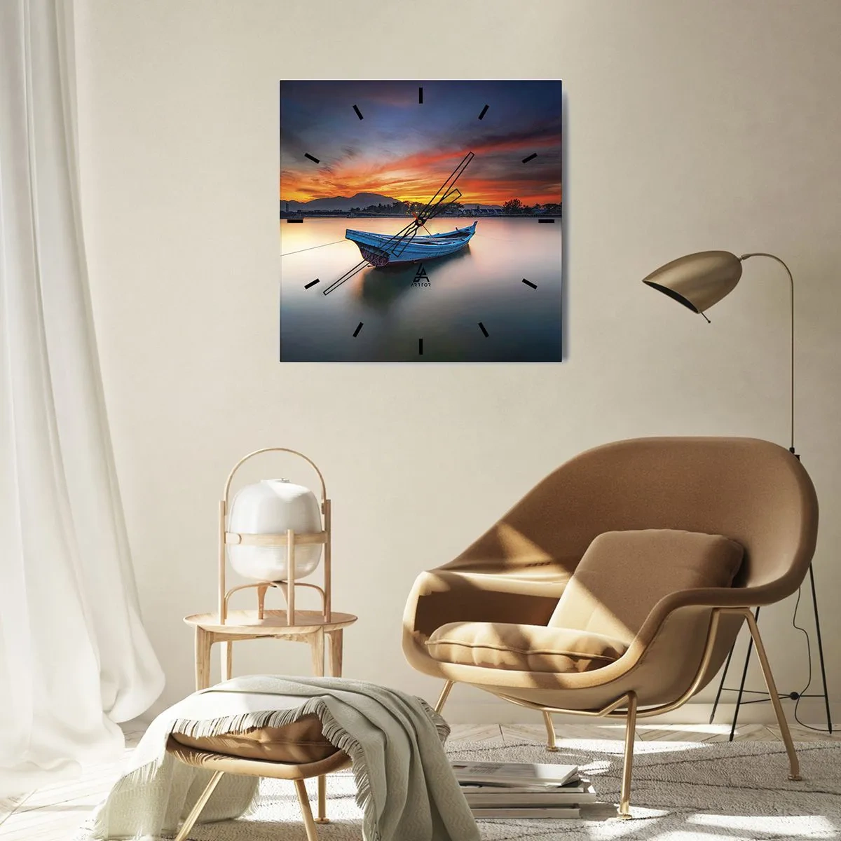 Horloge murale - Pendule murale - Une bonne nuit arrive - 40x40 cm