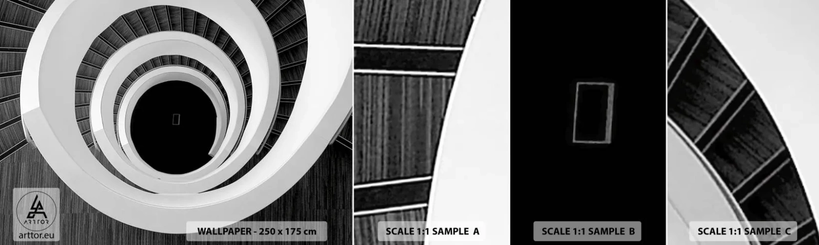 Échantillon De Papier Peint Standard Eco - Les choses concrêtes - Morceau, Abstraction, Escalier en colimaçon - 100x30 cm