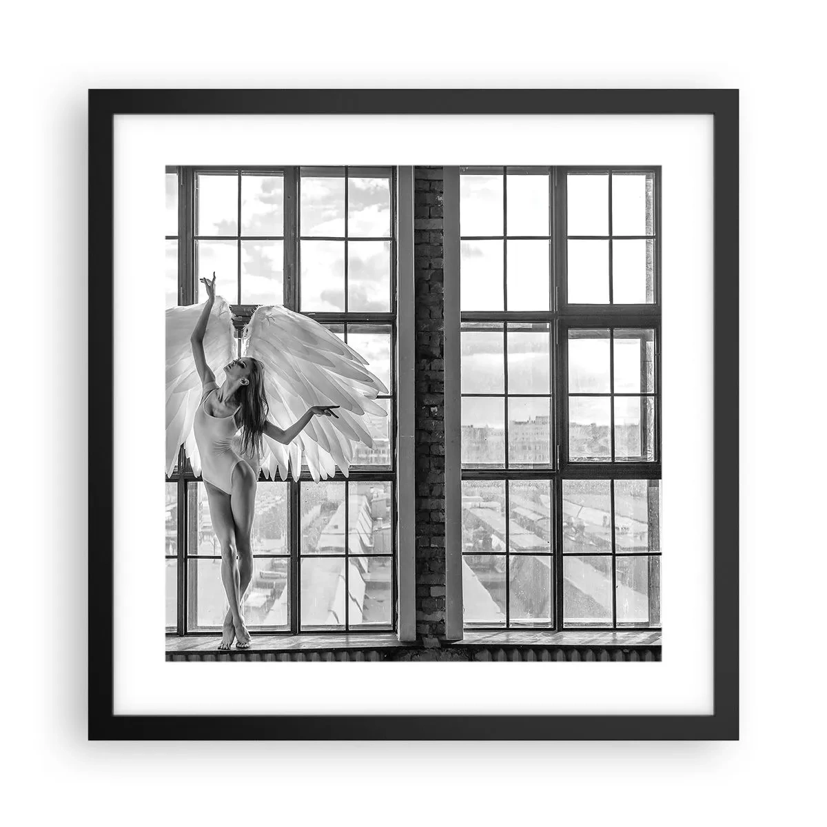 Affiche dans un cadre noir - Poster - La ville des anges? - 40x40 cm