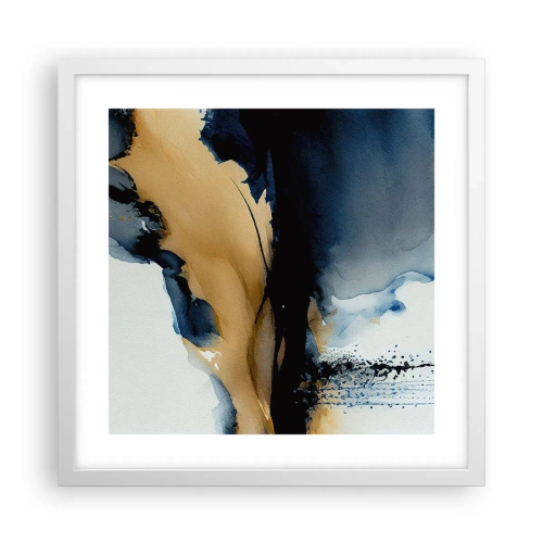 Affiche dans un cadre blanc - Poster - Derrière le rideau - 40x40 cm