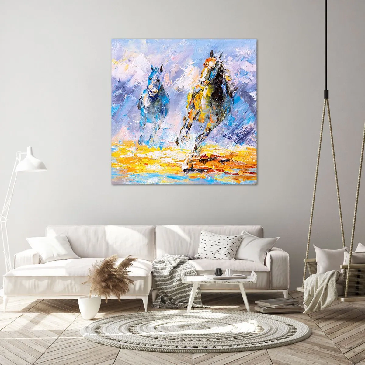 Impression sur toile - Image sur toile - À travers l'éblouissement du galop - 50x50 cm