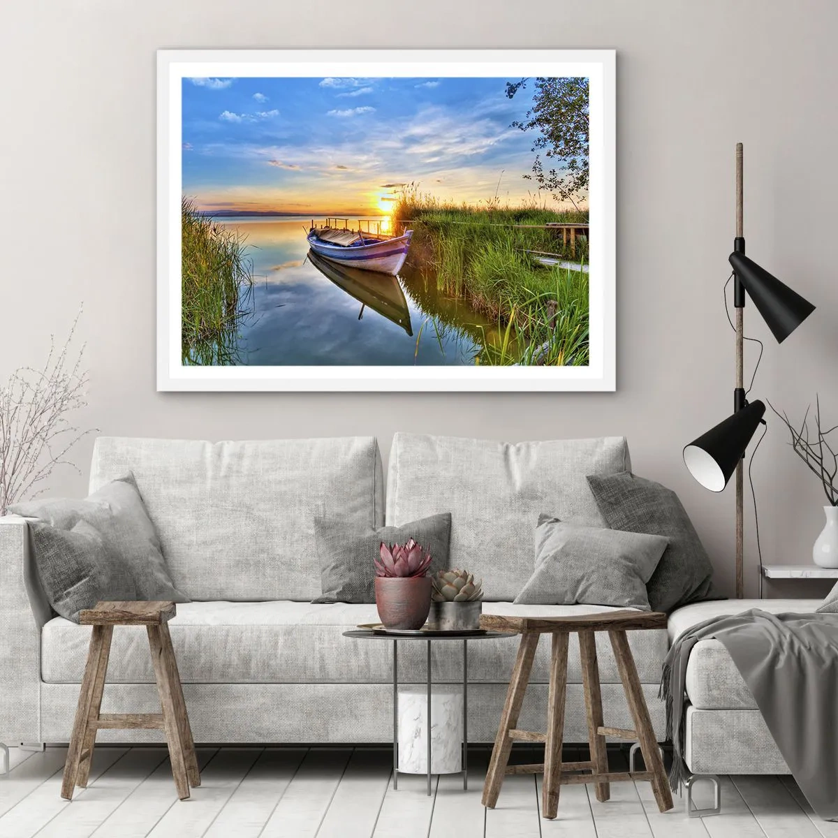 Affiche dans un cadre blanc - Poster - La crique où les rêves deviennent réalité - 70x50 cm