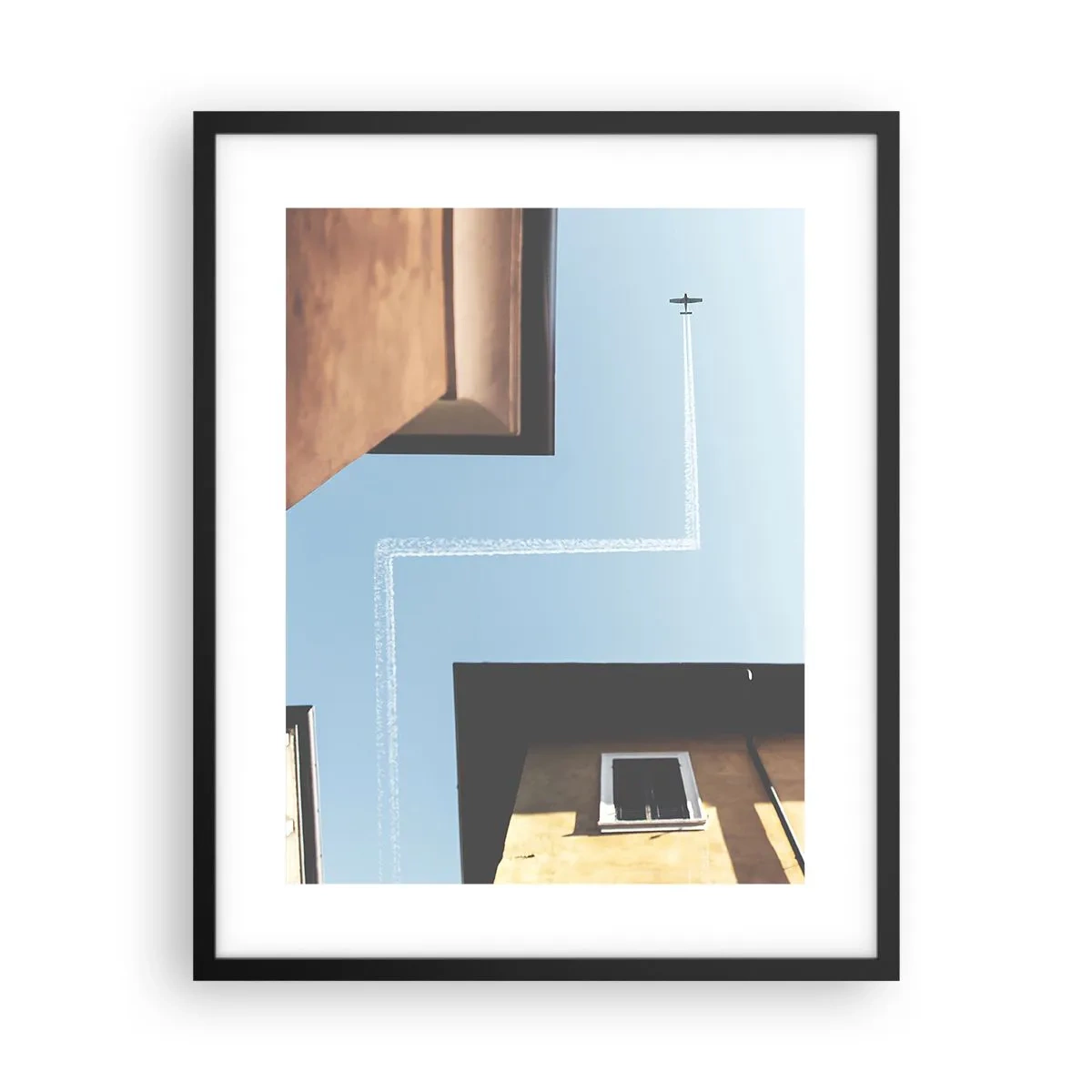 Affiche dans un cadre noir - Poster - Au-dessus du labyrinthe de la ville - 40x50 cm