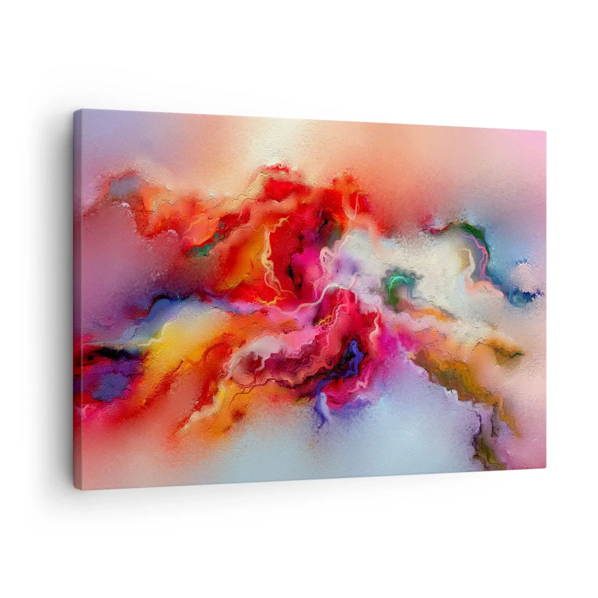 Impression sur toile - Image sur toile - Abstraction colorée avec une composition dynamique - 70x50cm - Comment attraper des rêves - fumée - Décoration murale moderne pour le salon et la chambre ARTTOR