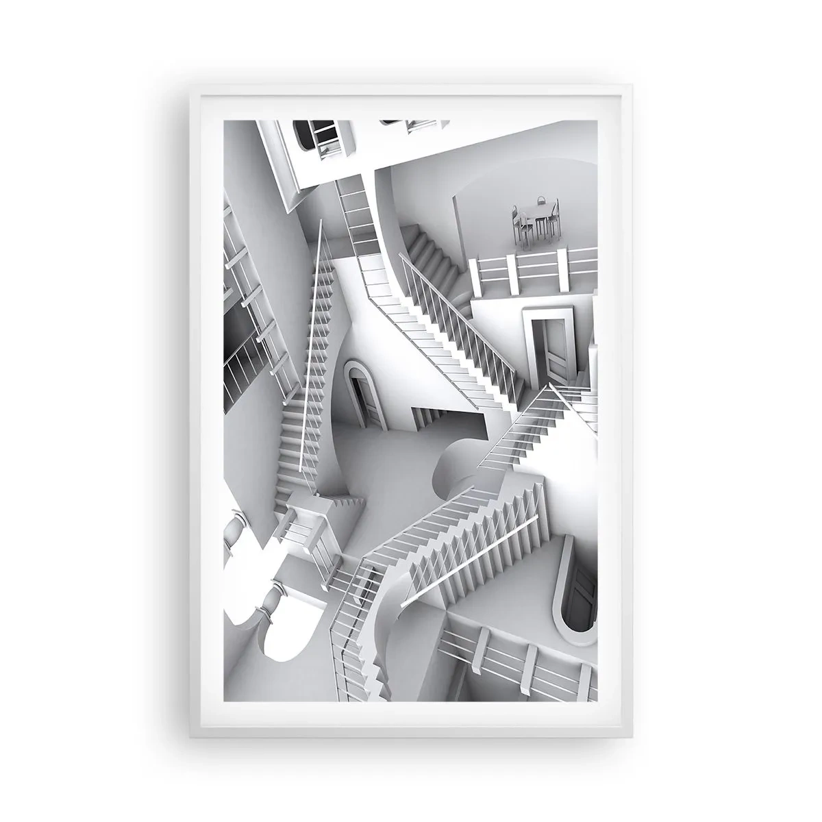 Affiche dans un cadre blanc - Poster - Paradoxes spatiaux - 61x91 cm