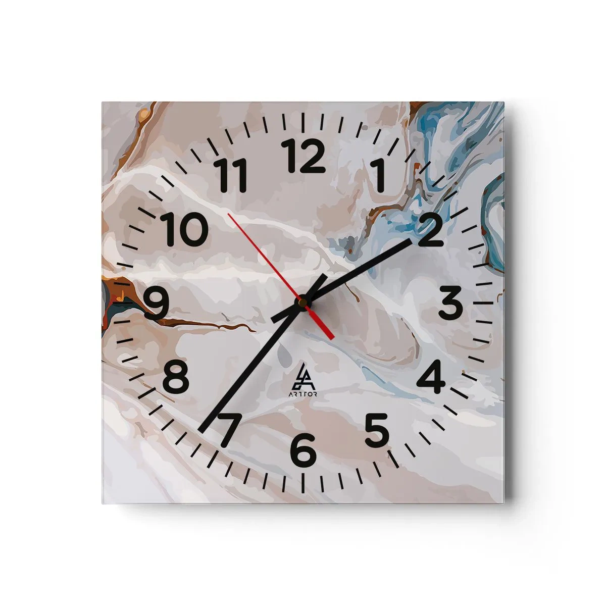 Horloge murale - Pendule murale - Le bleu serpente sous le blanc - 30x30 cm