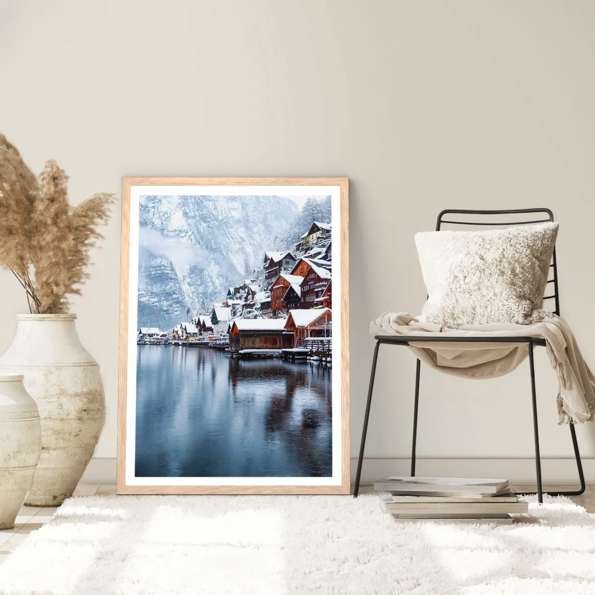 Affiche dans un chêne clair - Poster - En décoration hivernale - 30x40 cm