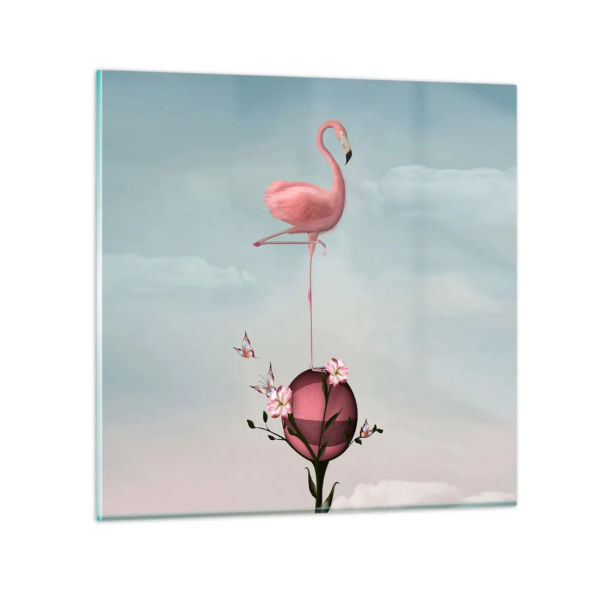 Impression sur verre - Image sur verre - Allégorie du basket-ball - 40x40 cm