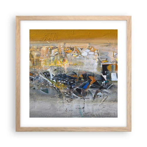 Affiche dans un chêne clair - Poster - Tout se met en place - 40x40 cm