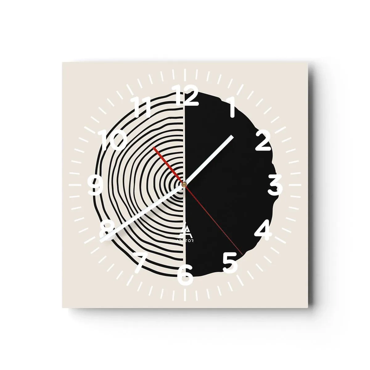 Horloge murale - Pendule murale - Moitié-moitié - 40x40 cm