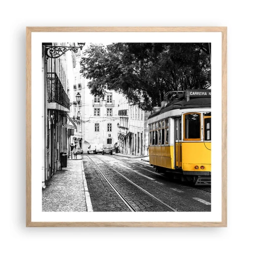 Affiche dans un chêne clair - Poster - Et du fado en arrière-plan - 60x60 cm