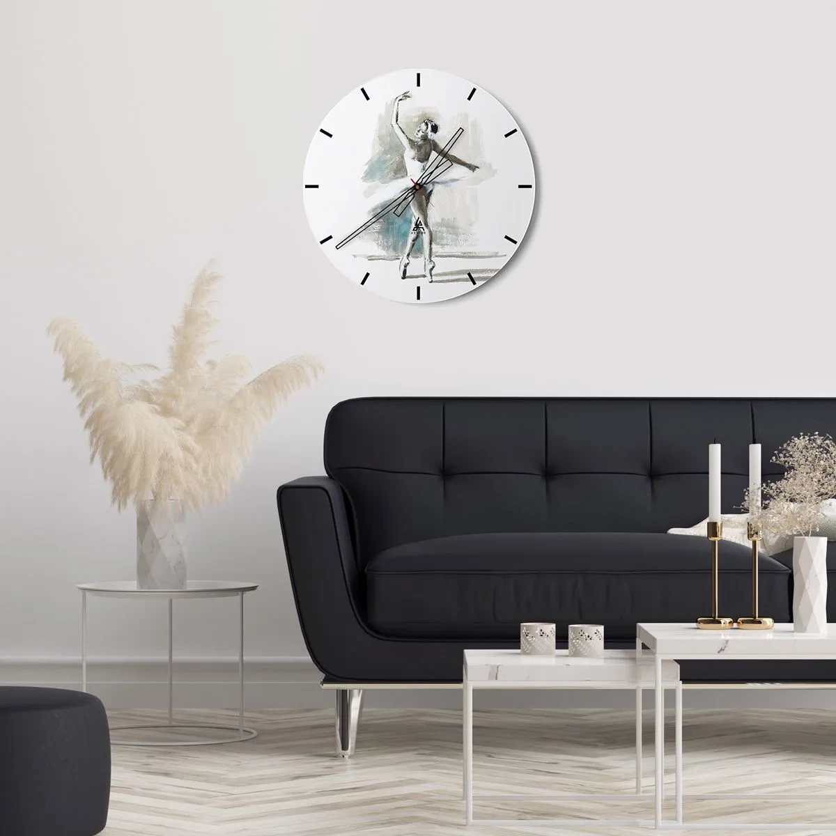 Horloge murale - Pendule murale - Enchantement du cygne - 40x40 cm