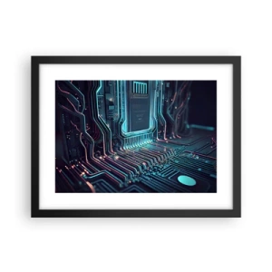 Affiche dans un cadre noir - Poster - Je pense comme ça… - 40x30 cm