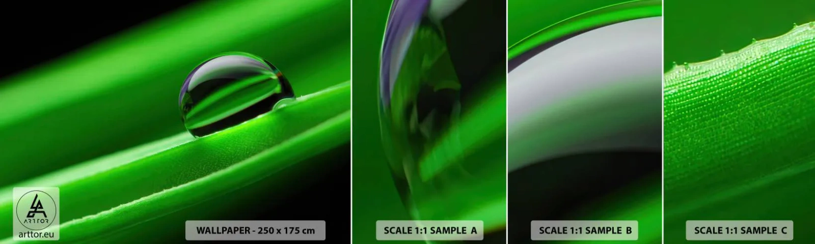 Échantillon de Papier Peint Autocollant Deluxe Sticker - La vie de près - Abstraction, Graphique, Une goutte d'eau - 100x30 cm