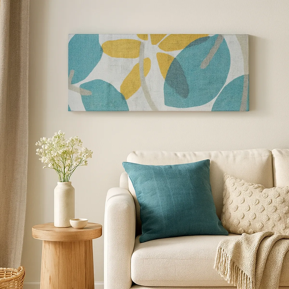 Impression sur toile - Image sur toile - Wśród lazurowych liści - 30x30 cm