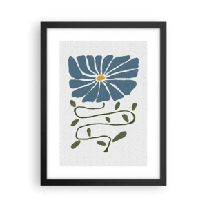 Affiche dans un cadre noir - Poster - Une branche à une fleur - 30x40 cm