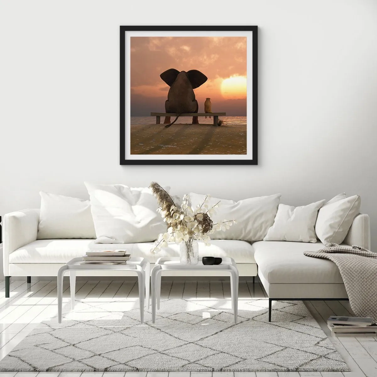 Affiche dans un cadre noir - Poster - C'est bon de garder le silence ensemble - 40x40 cm