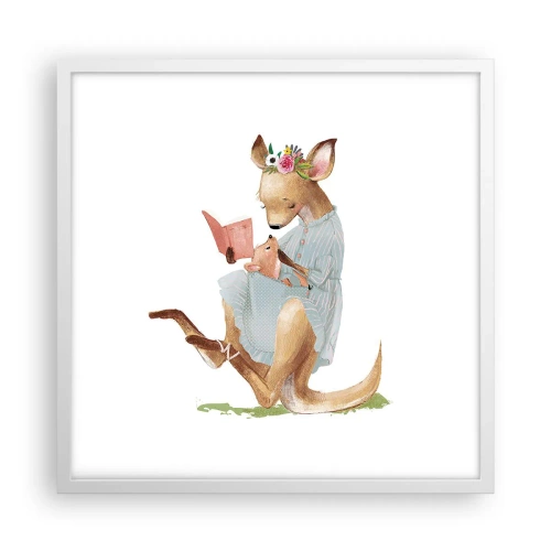 Affiche dans un cadre blanc - Poster - Lis-moi maman - 50x50 cm