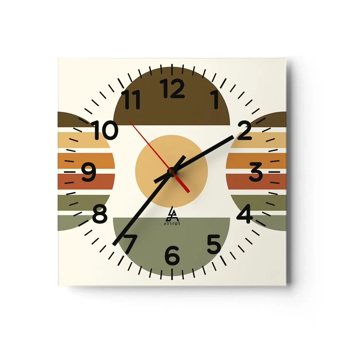 Horloge murale - Pendule murale - Dans les coulaurs de la terre - 40x40 cm
