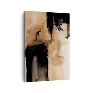 Impression sur toile - Image sur toile - Composition abstraite dans les tons de marron et de noir - 50x70cm - Une abstraction intrigante - Décoration murale moderne pour le salon et la chambre ARTTOR