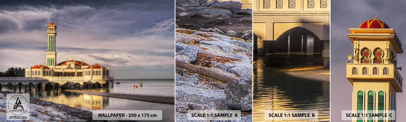 Échantillon De Papier Peint Standard Eco - Temple de la nature - Architecture, Malaisie, Paysage - 100x30 cm