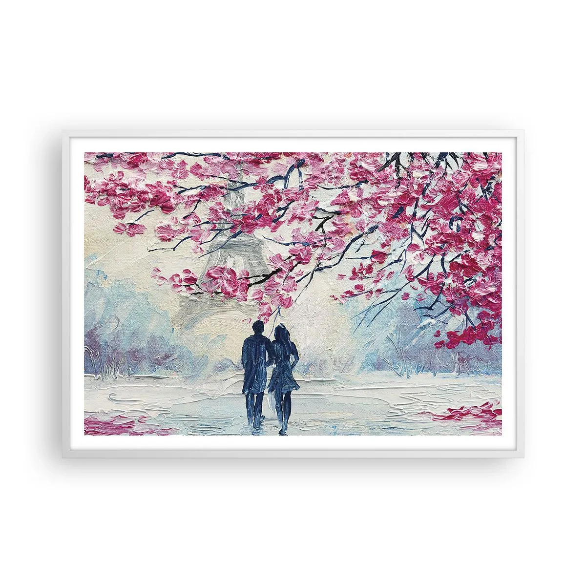 Affiche dans un cadre blanc - Poster - Ballade romantique - 100x70 cm