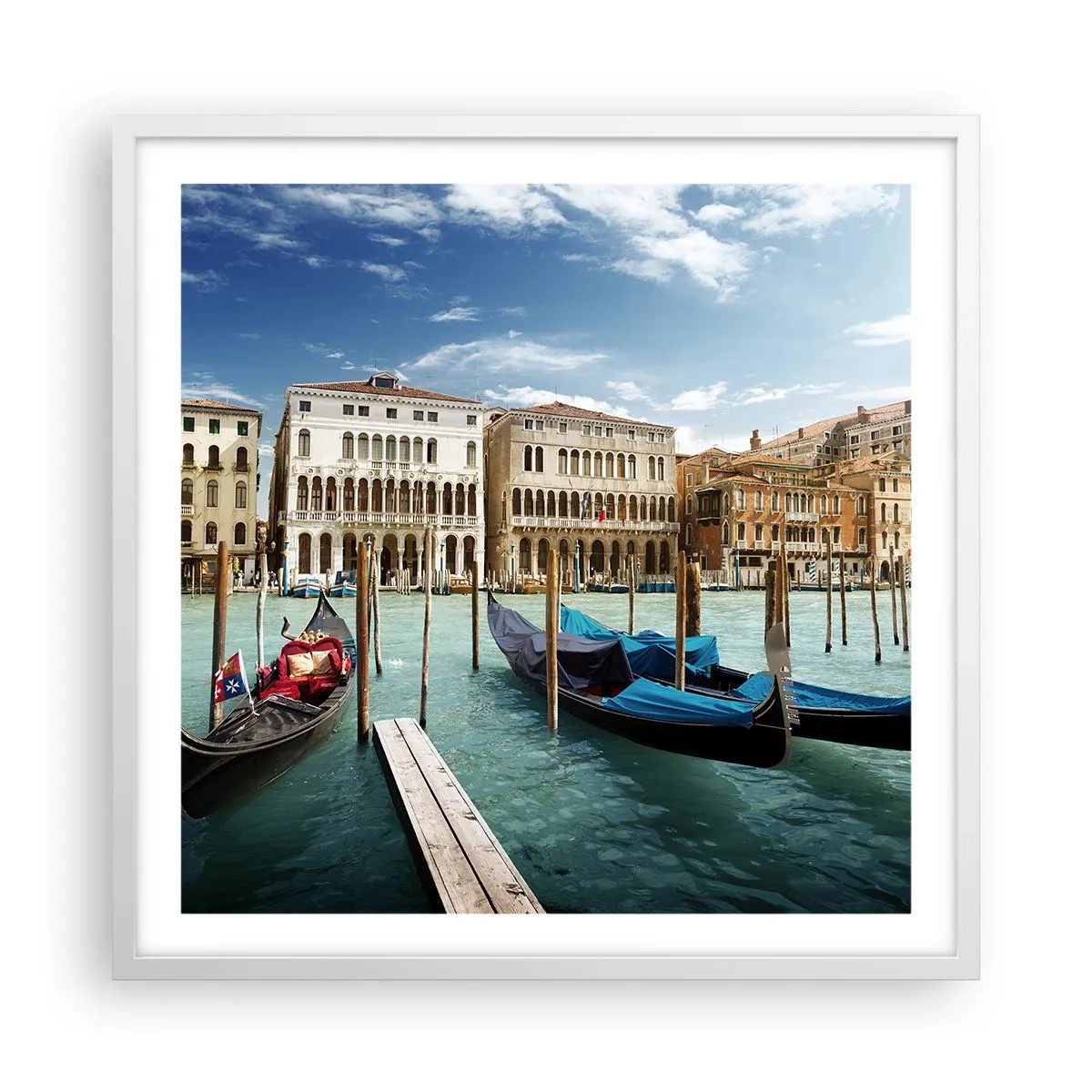 Affiche dans un cadre blanc - Poster - Palace bleu ciel - 60x60 cm