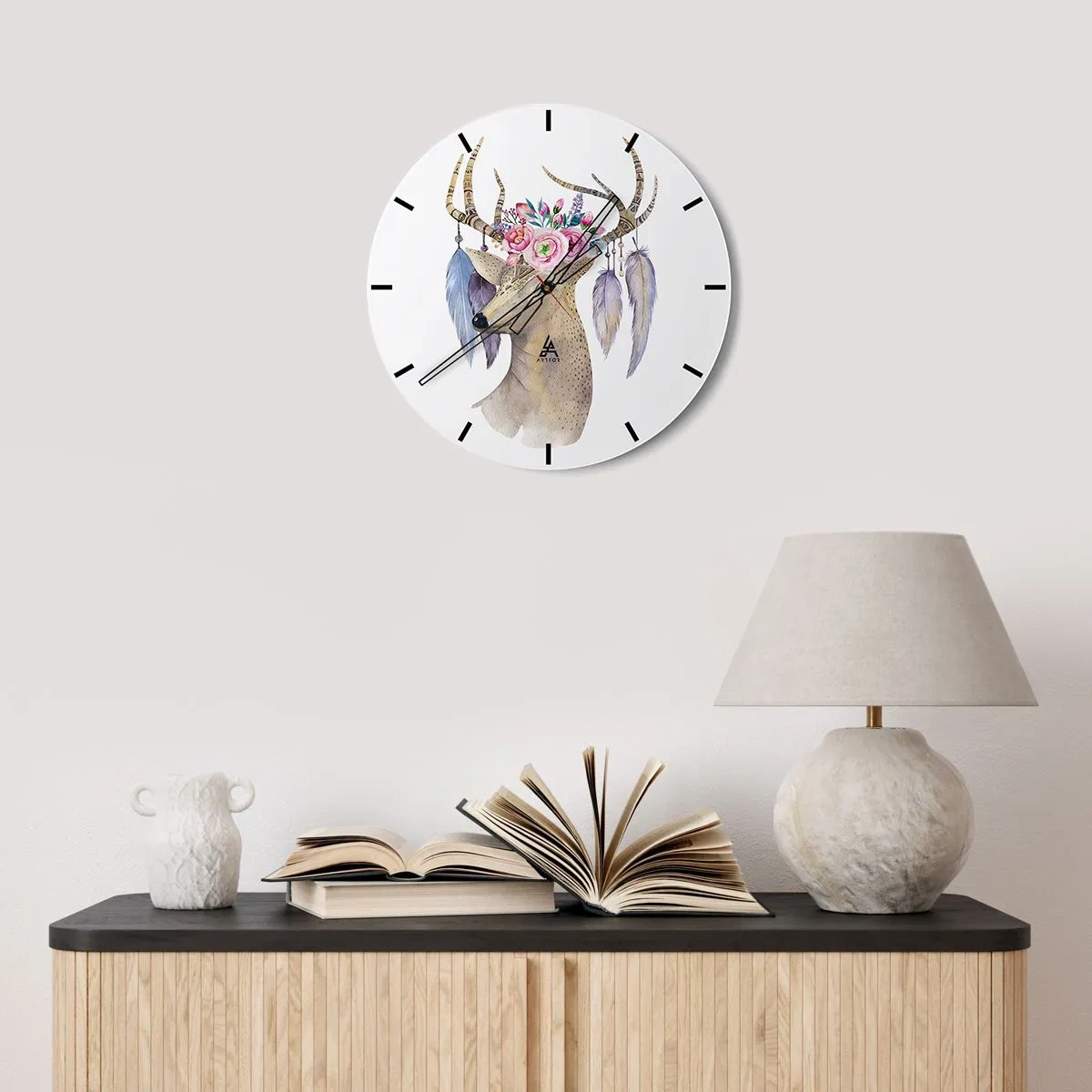 Horloge murale - Pendule murale - Guide de l'âme - doux, innocent - 30x30 cm