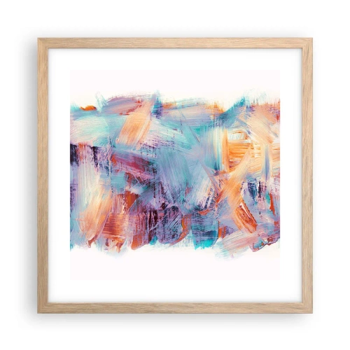 Affiche dans un chêne clair - Poster - Un désordre coloré - 40x40 cm