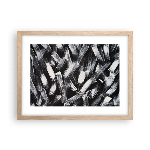 Affiche dans un chêne clair - Poster - L'abstraction dans l'esprit industriel - 40x30 cm