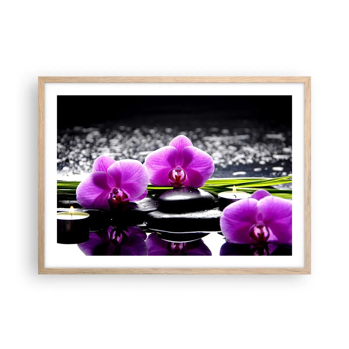 Affiche dans un chêne clair - Poster - Se noyer dans la paix et la tranquillité - 70x50 cm