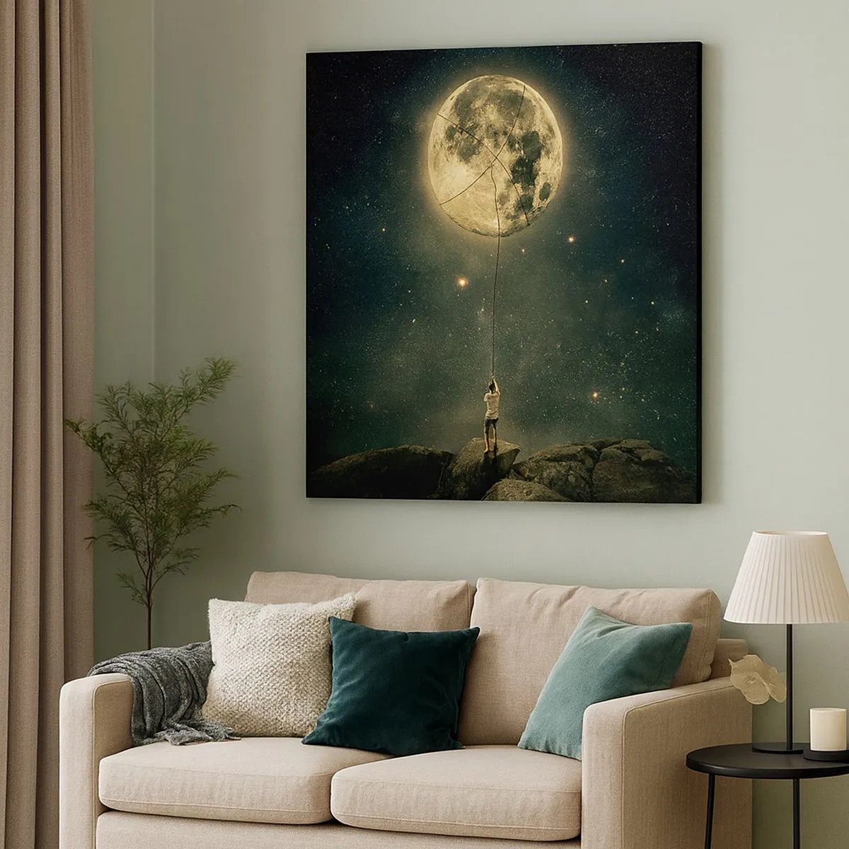 Impression sur toile - Image sur toile - Celui qui a volé la lune - 30x30 cm