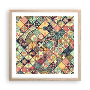 Affiche dans un chêne clair - Poster - Ambiance marocaine - 50x50 cm
