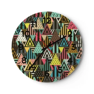 Horloge murale - Pendule murale - En rythme de trois - 30x30 cm