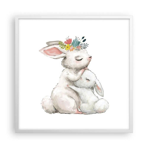 Affiche dans un cadre blanc - Poster - Maman irremplaçable - 60x60 cm