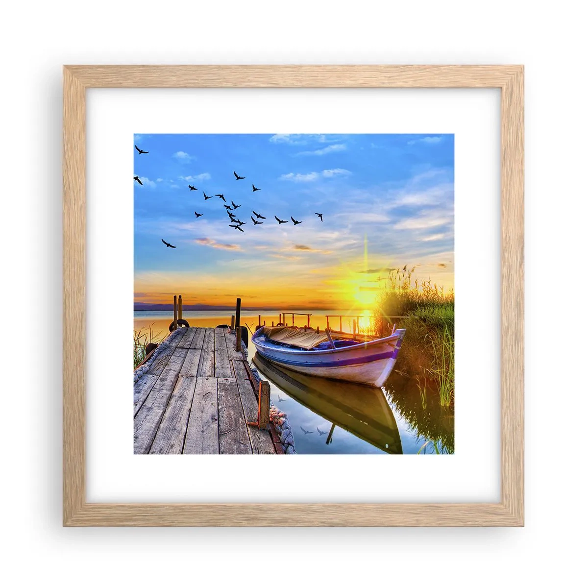 Affiche dans un chêne clair - Poster - Au revoir, à demain - 30x30 cm