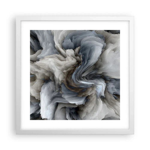 Affiche dans un cadre blanc - Poster - Pierre et fleur - 40x40 cm