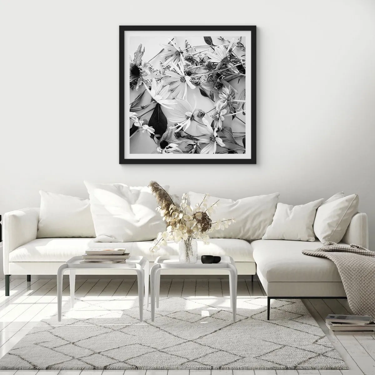 Affiche dans un cadre noir - Poster - Non-un bouquet de fleurs - 60x60 cm