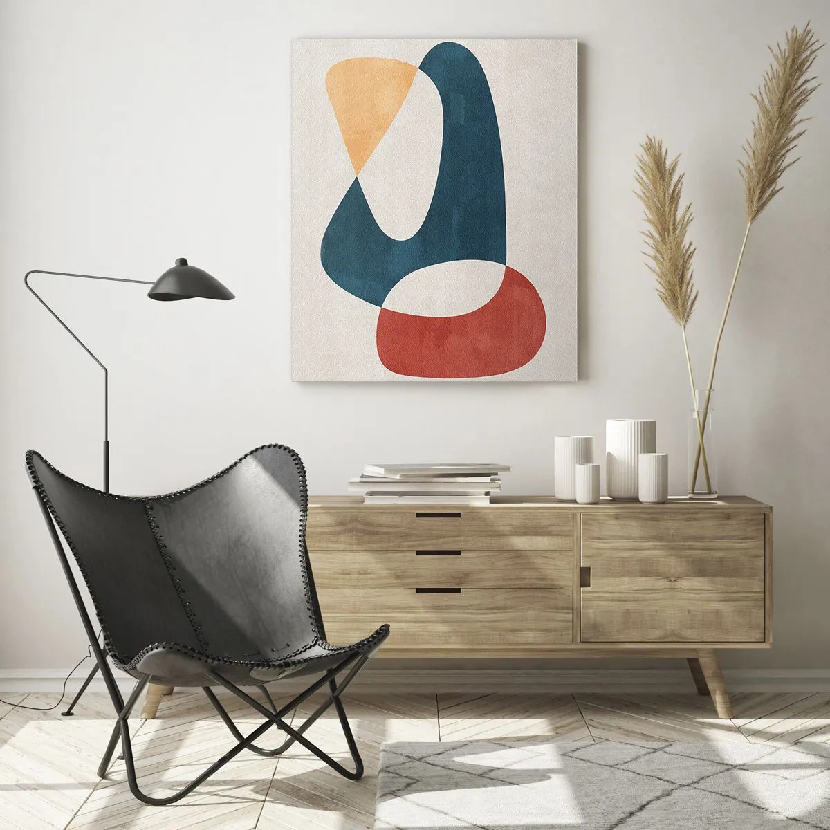 Impression sur verre - Image sur verre - Formes abstraites aux couleurs harmonieuses - 80x120cm - Influences et métamorphoses - Décoration murale moderne pour le salon et la chambre ARTTOR